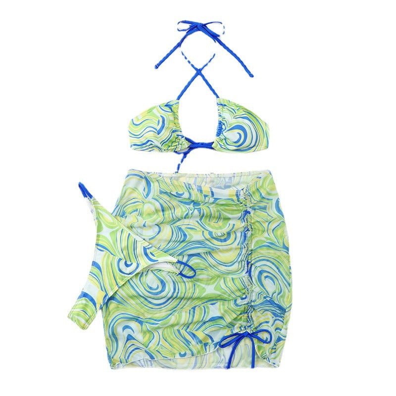 Mesh Women Split Strap Triangle Sexy Bikini Halter Swimsuit Bella Mia